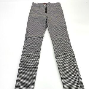 UEC Guess black & white check high waisted cigarette pants exposed zipper XS